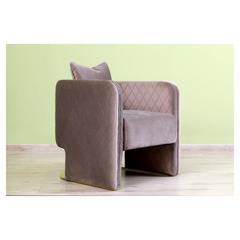 Alphabright Single-Seater Velvet Fabric & Metal Sofa Pan Emirates