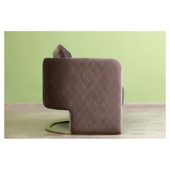 Alphabright Single-Seater Velvet Fabric & Metal Sofa Pan Emirates