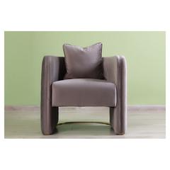 Alphabright Single-Seater Velvet Fabric & Metal Sofa Pan Emirates