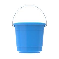 Cosmoplast EX Round Plastic Bucket W/Lid & Steel Handle (10 L, Light Blue)