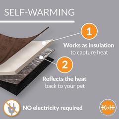 سرير حيوانات أليفة ذاتي التدفئة بغطاء للرأس كيه اند اتش بيت برودكتس (صغير)