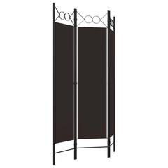 vidaXL Polyester & Metal 3-Panel Room Divider (120 x 180 cm, Brown)