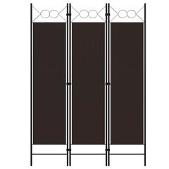 vidaXL Polyester & Metal 3-Panel Room Divider (120 x 180 cm, Brown)