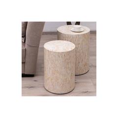 طاولة جانبية خشب MDF عرق اللؤلؤ مايسن حول الإمارات (40 × 40 × 56 سم)