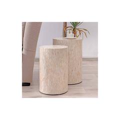 طاولة جانبية خشب MDF عرق اللؤلؤ مايسن حول الإمارات (40 × 40 × 56 سم)