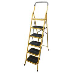 Tamtek 6-Tier Foldable Ladder (188 x 146 x 117 cm, Yellow)
