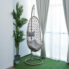 Cruella Single Seater Metal & Rattan Garden Hanging Cage Swing Pan Emirates