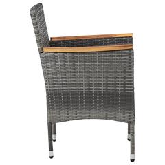 4-Seater Poly Rattan Garden Dining Set vidaXL (80 x 80 x 75 cm, Gray)