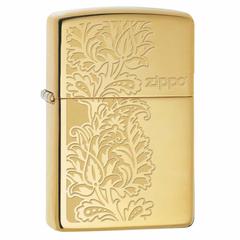 Zippo Paisley Zippo Design Windproof Lighter, 29609 254B (Polished Brass)