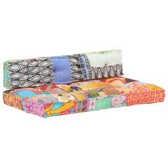 vidaXL Fabric Patchwork Pallet Sofa Cushion (120 x 80 x 39 cm, Multicolor)