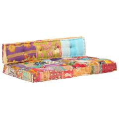 vidaXL Fabric Patchwork Pallet Sofa Cushion (120 x 80 x 39 cm, Multicolor)
