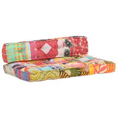 vidaXL Fabric Patchwork Pallet Sofa Cushion (120 x 80 x 39 cm, Multicolor)