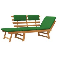 4-Seater Acacia Wood Garden Bench W/Cushions vidaXL