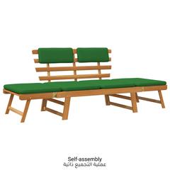 4-Seater Acacia Wood Garden Bench W/Cushions vidaXL
