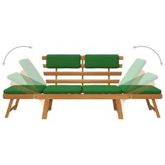 4-Seater Acacia Wood Garden Bench W/Cushions vidaXL