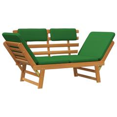 4-Seater Acacia Wood Garden Bench W/Cushions vidaXL