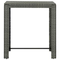 vidaXL 7 Piece Outdoor Set with Cushions Poly Rattan Grey (100 cm)