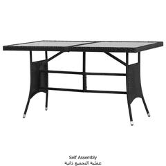 vidaXL Garden Table Black 140x80x74 cm Poly Rattan