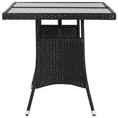 vidaXL Garden Table Black 140x80x74 cm Poly Rattan