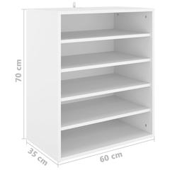 vidaXL Shoe Cabinet White 60x35x70 cm Engineered Wood