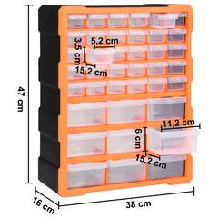 vidaXL Multi-drawer Organizer W/39 Drawers (38 x 16 x 47 cm)