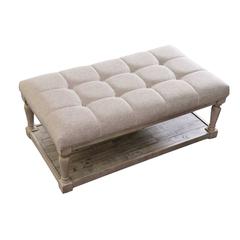 Pan Emirates Gretta Wood & Fabric Coffee Table W/Shelf (121 x 70 x 49 cm)