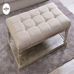 Pan Emirates Gretta Wood & Fabric Coffee Table W/Shelf (121 x 70 x 49 cm)