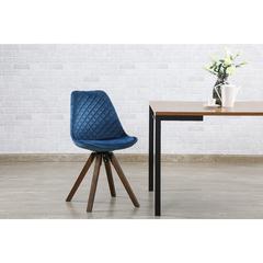 Pan Emirates Steppes Velvet & Wood Dining Chair (49 x 56 x 88 cm)