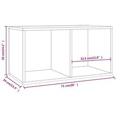 vidaXL Engineered Wood Vinyl Storage Box (71 x 34 x 36 cm, White)