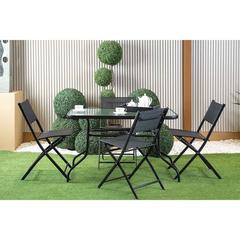 Vixen 4-Seater Metal & Fabric Garden Dining Set Pan Emirates