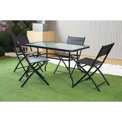 Vixen 4-Seater Metal & Fabric Garden Dining Set Pan Emirates