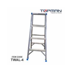 سلم ألومنيوم مزدوج الجوانب 4 درجات توب مان Twal4 (110 × 45 × 13 سم)