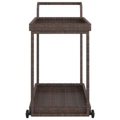 vidaXL Poly Rattan Serving Trolley (100 x 45 x 83 cm, Brown)