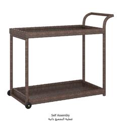 vidaXL Poly Rattan Serving Trolley (100 x 45 x 83 cm, Brown)