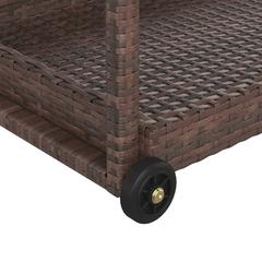 vidaXL Poly Rattan Serving Trolley (100 x 45 x 83 cm, Brown)