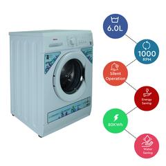 Nobel 6 Kg Front Load Washing Machine, NWM650SLVR (1000 rpm)