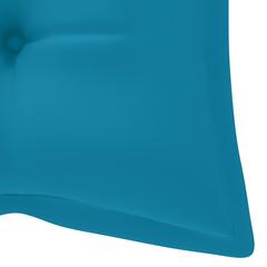 vidaXL Bamboo Garden Bench with Cushion (120 cm, Blue)