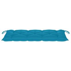 vidaXL Bamboo Garden Bench with Cushion (120 cm, Blue)