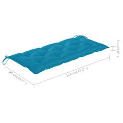vidaXL Bamboo Garden Bench with Cushion (120 cm, Blue)