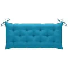 vidaXL Bamboo Garden Bench with Cushion (120 cm, Blue)