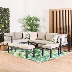 Arial 9-Seater Steel Sofa Cum Dining Set W/Cushions Danube Home