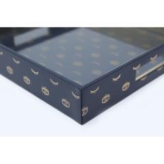 Ode Rose Small Square Tray (30 x 30 x 5 cm, Blue & Gold)