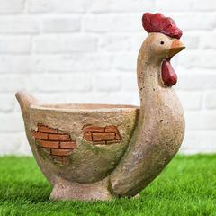 Danube Home Polyresin Chicken Planter W/Brick Effect (38 x 24 x 36 cm)