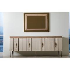 Pan Emirates Veronica Panel Board & Metal 4-Door Sideboard W/Mirror (209 x 46 x 84 cm)