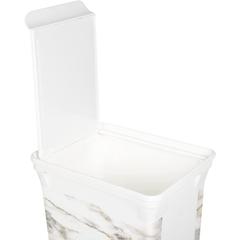 Kreher Plastic Trash Bin W/Lid (40 L, White Marble, 30 x 38 x 55 cm)
