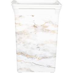Kreher Plastic Trash Bin W/Lid (40 L, White Marble, 30 x 38 x 55 cm)