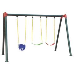 Myts Deluxe Triple Swing Metal Outdoor Play Set