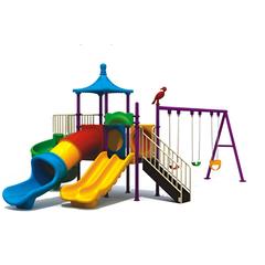 Myts Outdoor Activity Play Center W/Series of Slides & 3 Swings For Kids