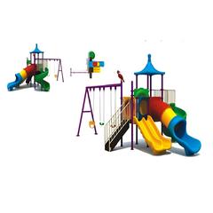 Myts Outdoor Activity Play Center W/Series of Slides & 3 Swings For Kids