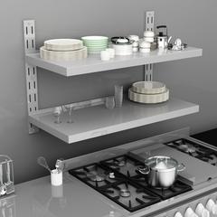 vidaXL 2-Tier Floating Wall Shelf Stainless Steel (100 x 30 cm)